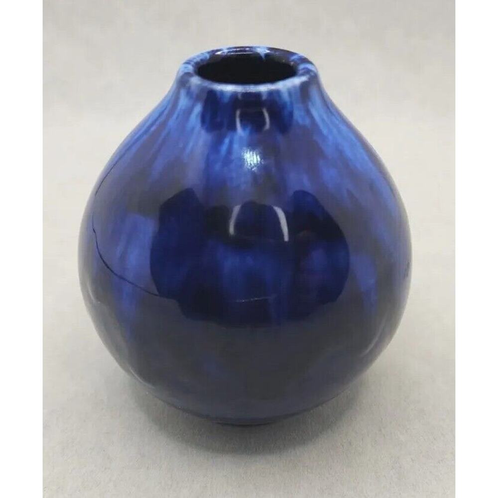 Vtg Scheurich 223-7 Cobalt Blue 3" Vase West Germany mid century U207